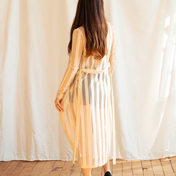 Vintage Beige Sheer Robe - Picture 3 of 5